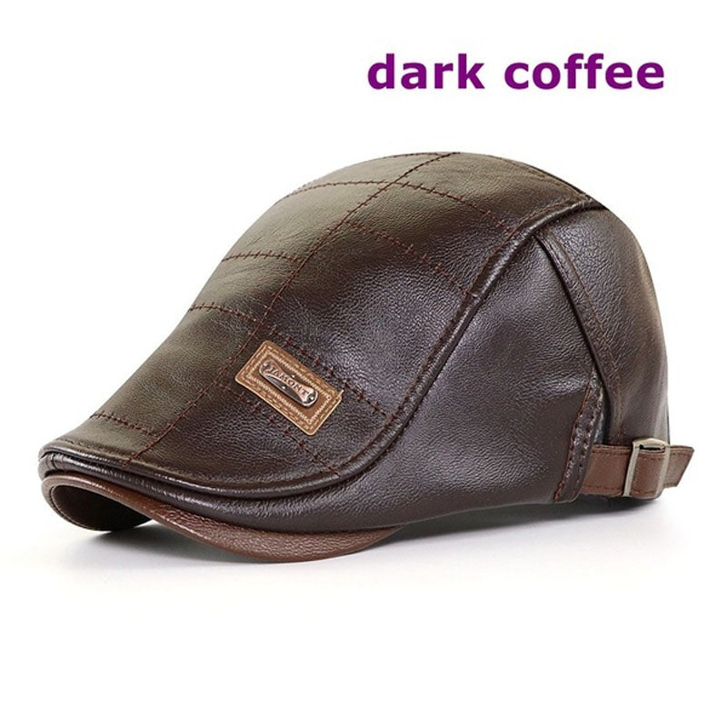 🧢【Oferta especial】🔥 Boina de cuero vintage de primera calidad_4236457