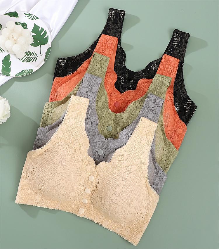 😍【4-delni paket】Ženski nedrček brez žic z gumbi na sprednji strani❤️【40-100kg】