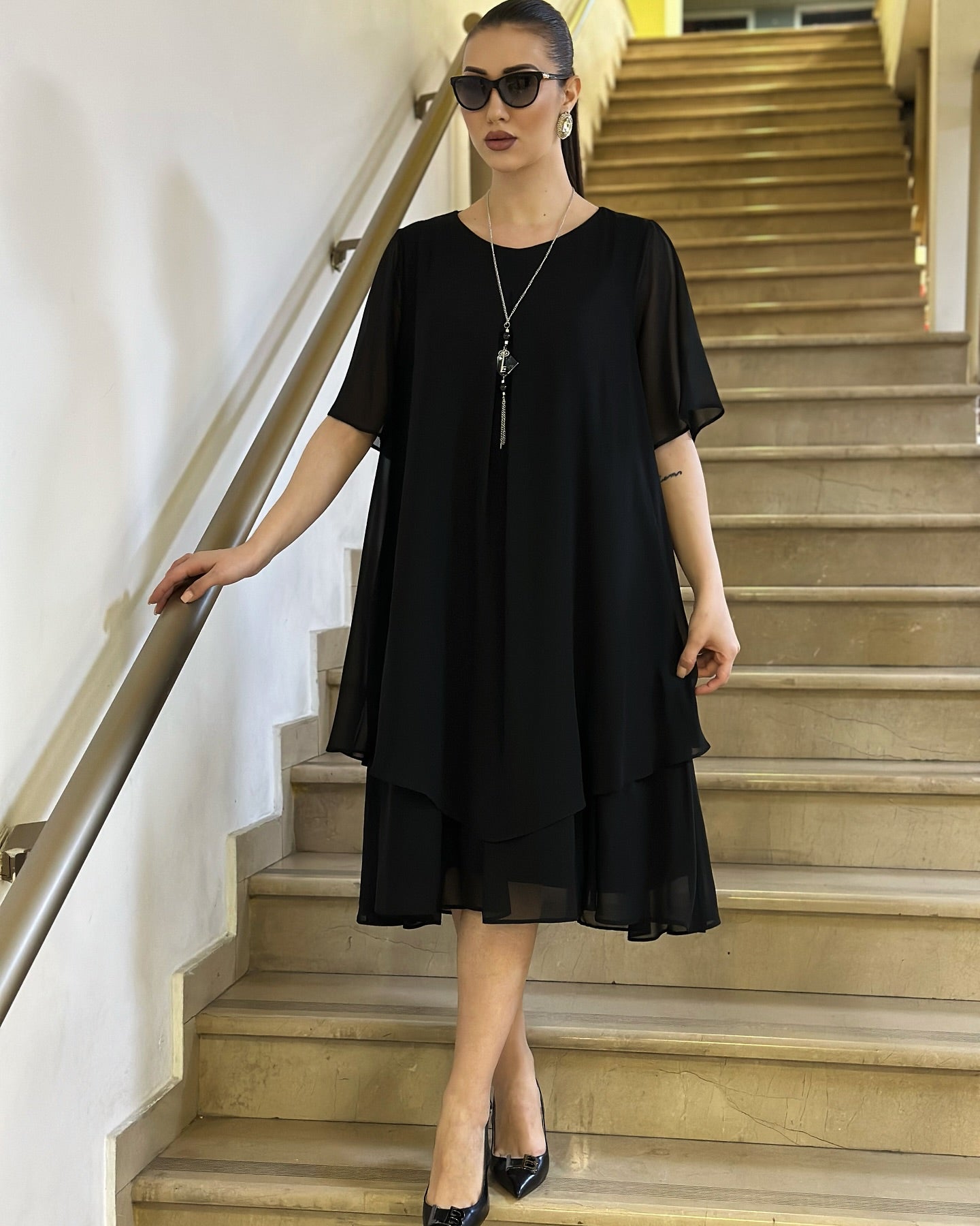 【S-5XL】🍂👗 Elegantna dolga obleka iz šifona, visokokakovostno oblikovanje
