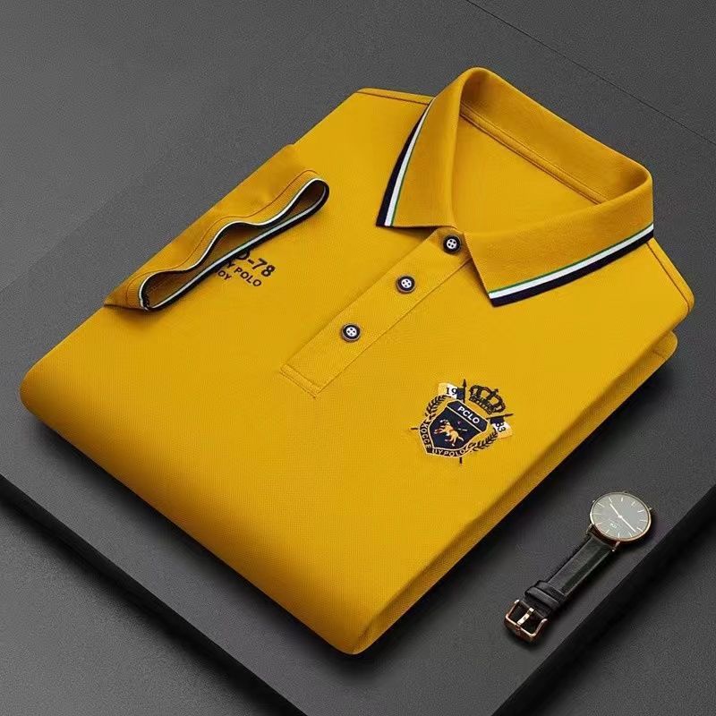 【M-4XL】Nova enobarvna moška polo majica