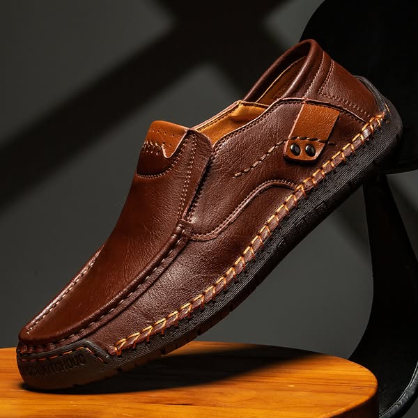 👞【38-48】Nadrozměrné ručně vyrobené kožené mokasíny