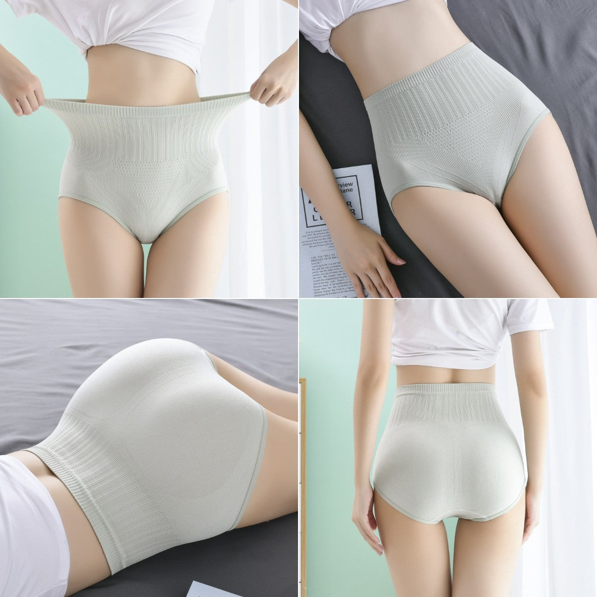 Último día con 50 % de descuento:【7 piezas 】 bragas antibacterianas impermeables de cintura alta