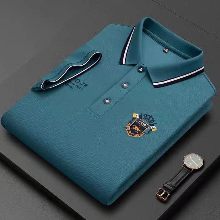 【M-4XL】Nova enobarvna moška polo majica