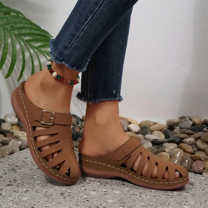 👡 Poletni čevlji iz perforiranega usnja, zapenjanje na ježka, ergonomski podplat proti utrujenosti, velikosti 36-43! ☀️✨