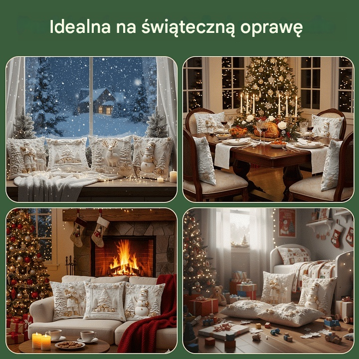 🎅Wyprzedaż świąteczna 50% TANIEJ🎄Poszewka na poduszkę z motywem świątecznym 【Zestaw 4 elementów】
