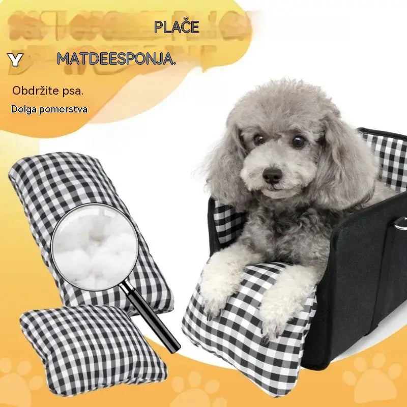 🐶 Izkoristite 50 % popust zdaj! 🎁 Prenosni pasji avtosedež, vključno z varnostnim pasom in oblazinjeno transportno torbico za hišne ljubljenčke.