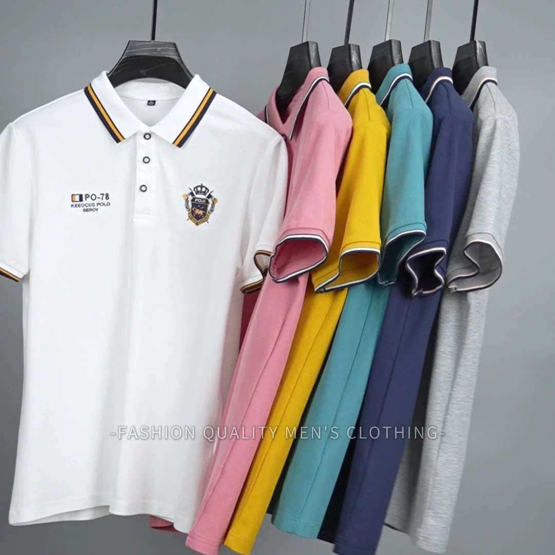 【M-4XL】Nova enobarvna moška polo majica