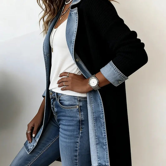 ✨Nueva chaqueta vaquera patchwork para mujer, moderna y elegante (tallas S-3XL)