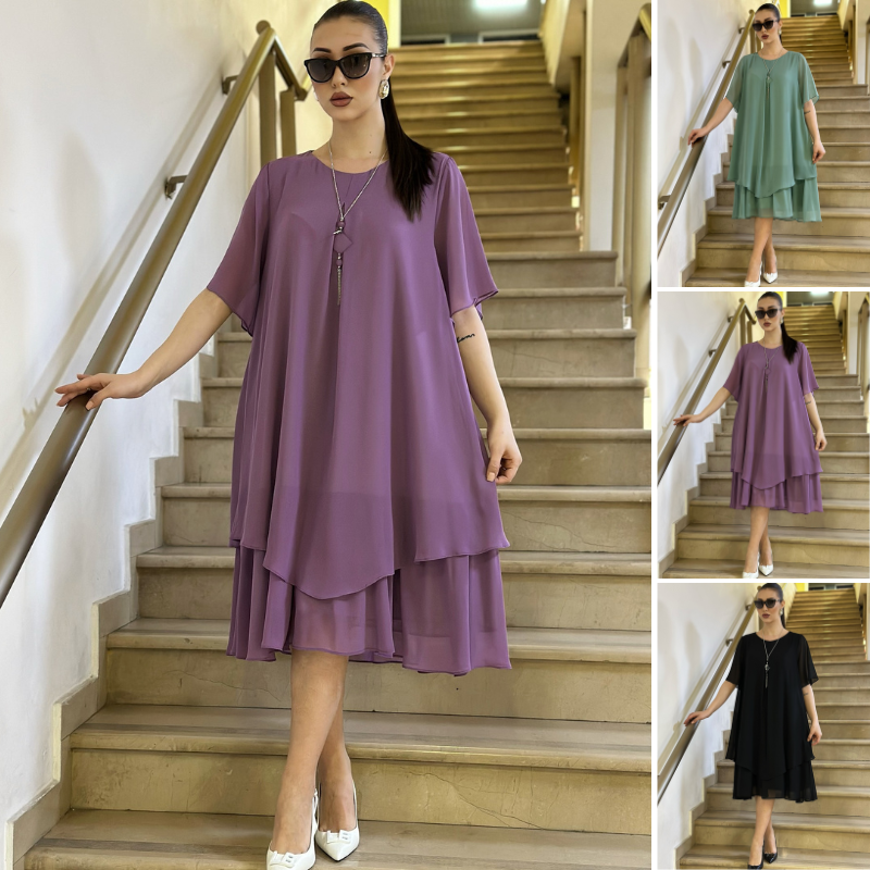 【S-5XL】🍂👗 Elegantna dolga obleka iz šifona, visokokakovostno oblikovanje