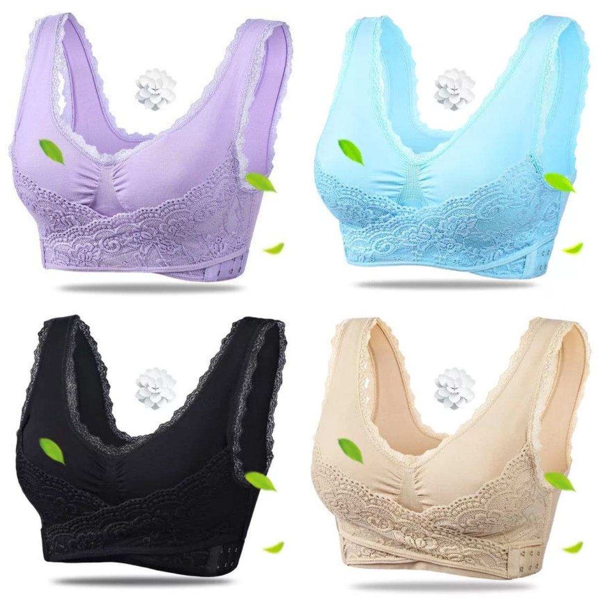 đŠââď¸ăS-6XLăDĂĄmskĂĄ podprsenka s boÄnĂmi hĂĄÄky, plus size, krajkovĂ˝ lem, bez kostic 4247300