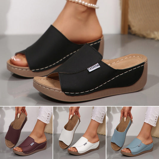 🔥👡【36-43】 Μοδάτα γυναικεία δερμάτινα σανδάλια 2026, μαλακή και χοντρή σόλα