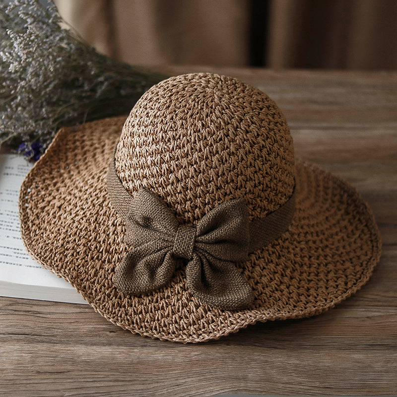 🎀🎀 50% DE DESCUENTO 👒 | Sombrero de paja con lazo retro – Plegable y transpirable para el verano