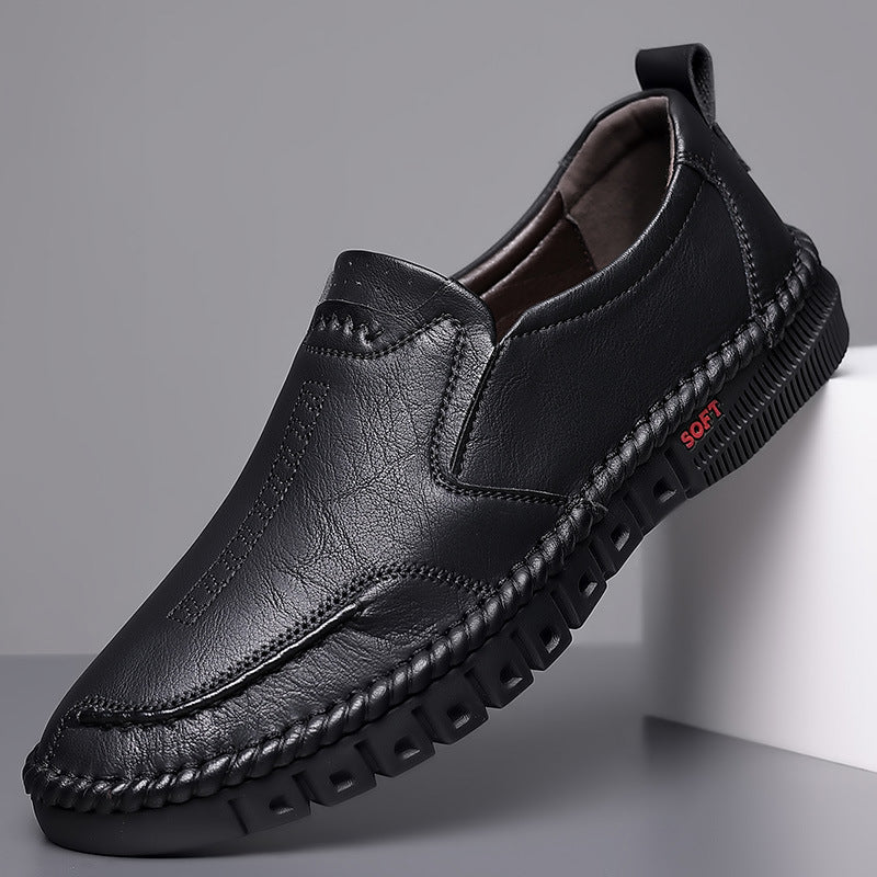👞【39-44】Zapatos casuales de piel para hombre, nuevos, con suela blanda, antideslizantes y transpirables