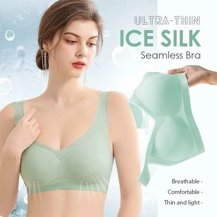 【1 komplet 3 kosov】2025 Ice Silk brezšivni nedrček push up
