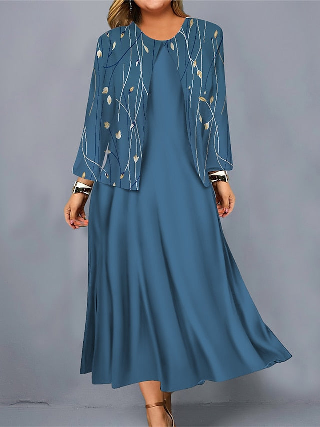 【S-3XL】2025 Nova cvetlična tiskana obleka kratka jakna modna priložnostna obleka