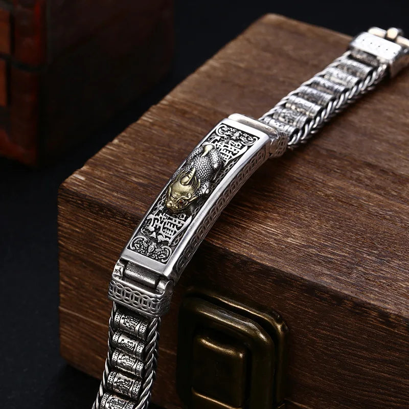 🔥💪2026 nueva pulsera de la fortuna Pixiu hecha a mano de Plata de Ley 925