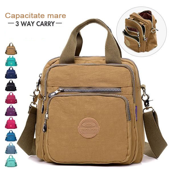 【Modna in vsestranska】🎒Torba z dvojno zadrgo, ročna torbica in torba za čez ramo