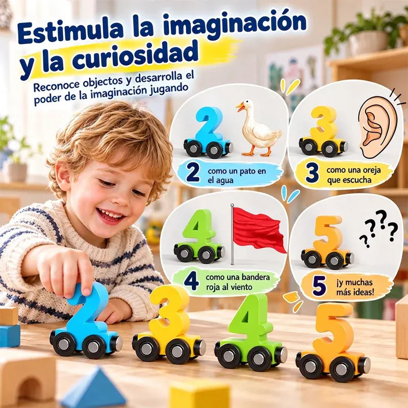 🚂Compra 1 y llévate 1 gratis🔥🚂 Tren Magnético de Números para Niños | Juguete Educativo de Construcción para Aprender Jugando