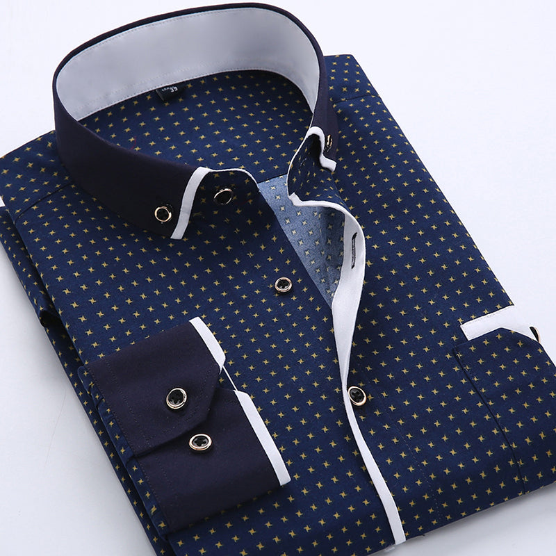 👔【S-5xl】Moška srajca za prosti čas z dolgimi rokavi