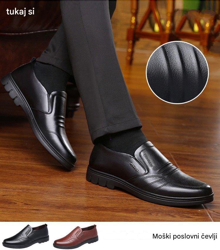 👞【39-44】Moški usnjeni poslovni čevlji za prosti čas.