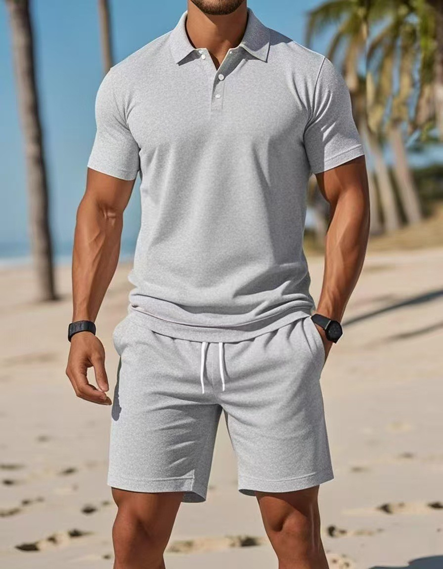 【S~3XL】Moški komplet, ki ga sestavljata majica s kratkimi rokavi in kratke hlače, idealen za vsakodnevno nošenje.