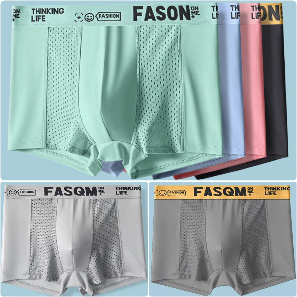 š„ćKupite 1, dobite 5 brezplaÄnoć 2024 Ice Silk Breathable Mesh poletne moÅ”ke boksarice