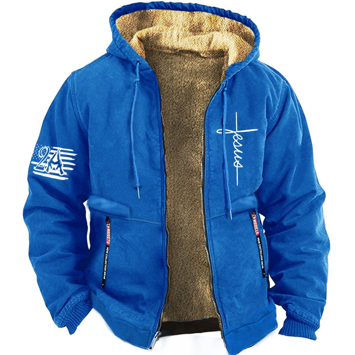 ✨【S-3XL】Módní pro muže, podzim a zima, zesílená bunda z lehkého sametu 4230993