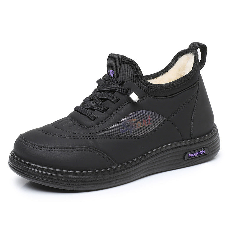 💥👟【35-41】Nuevas botas de invierno de terciopelo y con suela antideslizante para mamás, botas de algodón cálidas, modernas y versátiles, botas de nieve con suela blanda