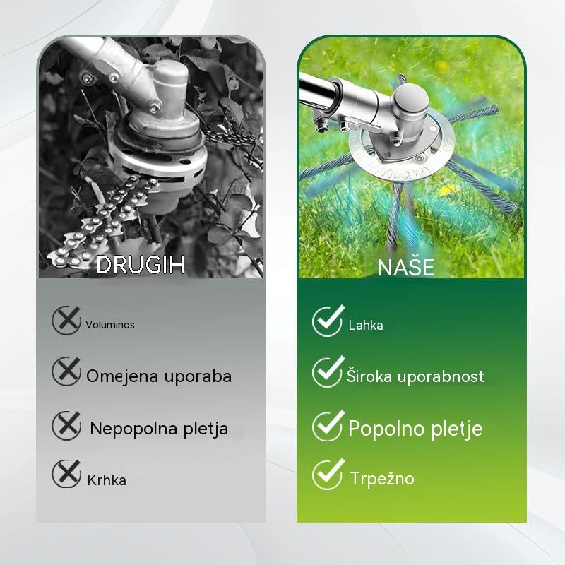 🔥✨【Kupite 1, dobite 1 gratis: 2 kosa】🔥 Zamenljiva rezalna glava za kosilnico/obrezovalnik grmovja - Jeklena rezalna glava za košnjo trave 🌿✂️⚙️