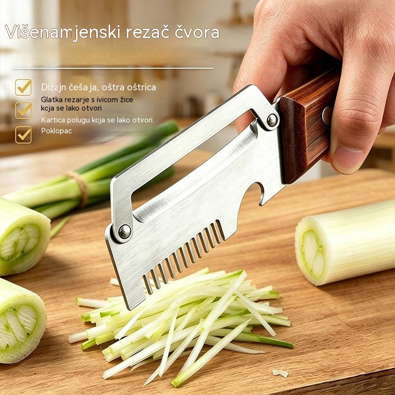 🔥Kupite 1, dobite 1 gratis (2 kosa)🧅🔪 Večnamenski kuhinjski lupilec 3 v 1: Lupi, seklja zelenjavo, reže meso in odpira steklenice! 🔥