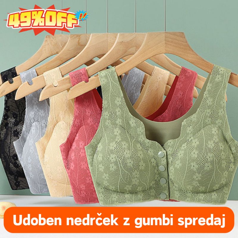 😍【4-delni paket】Ženski nedrček brez žic z gumbi na sprednji strani❤️【40-100kg】