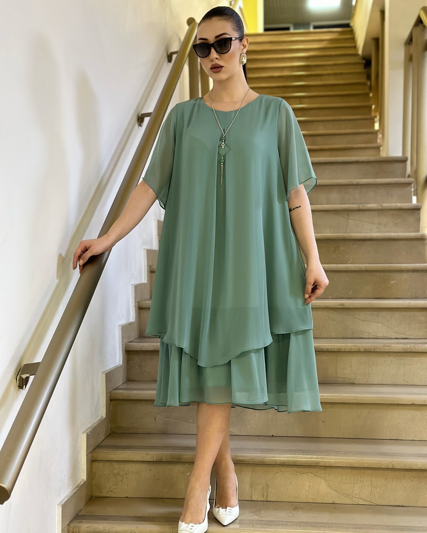 【S-5XL】🍂👗 Elegantna dolga obleka iz šifona, visokokakovostno oblikovanje