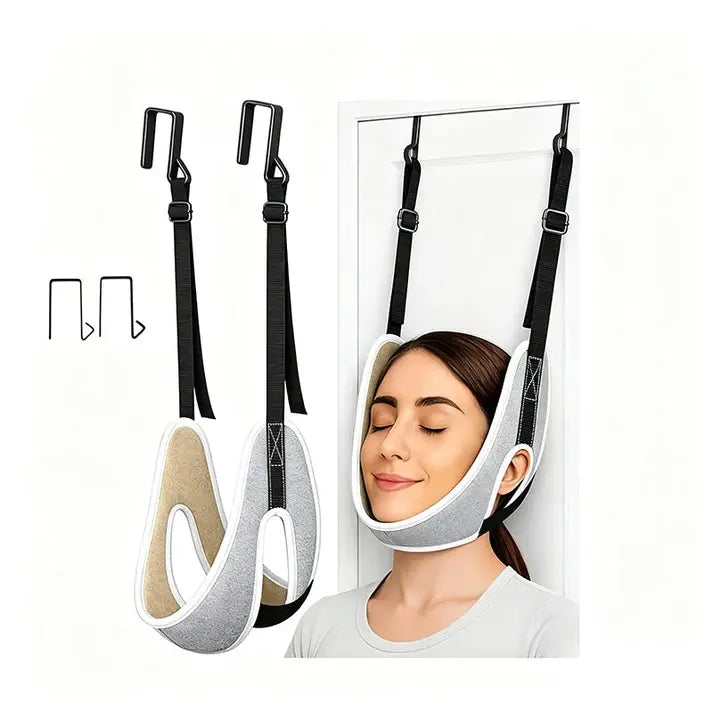 💥【Último día: 50 % de descuento】 Dispositivo de tracción cervical para colgar en la puerta: para estiramiento del cuello y alivio del dolor