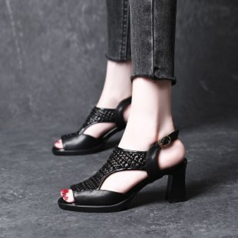 【Mărimi 35-40】👡Sandale noi de vară, plate, vârf deschis, talpă cu platformă 4258974