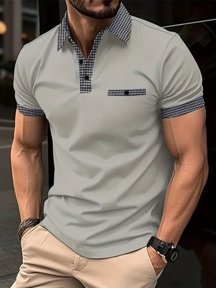 Akcija 💥👔【S-3XL】Moška poletna polo majica, pisani gumbi, mehka, udobna in zračna