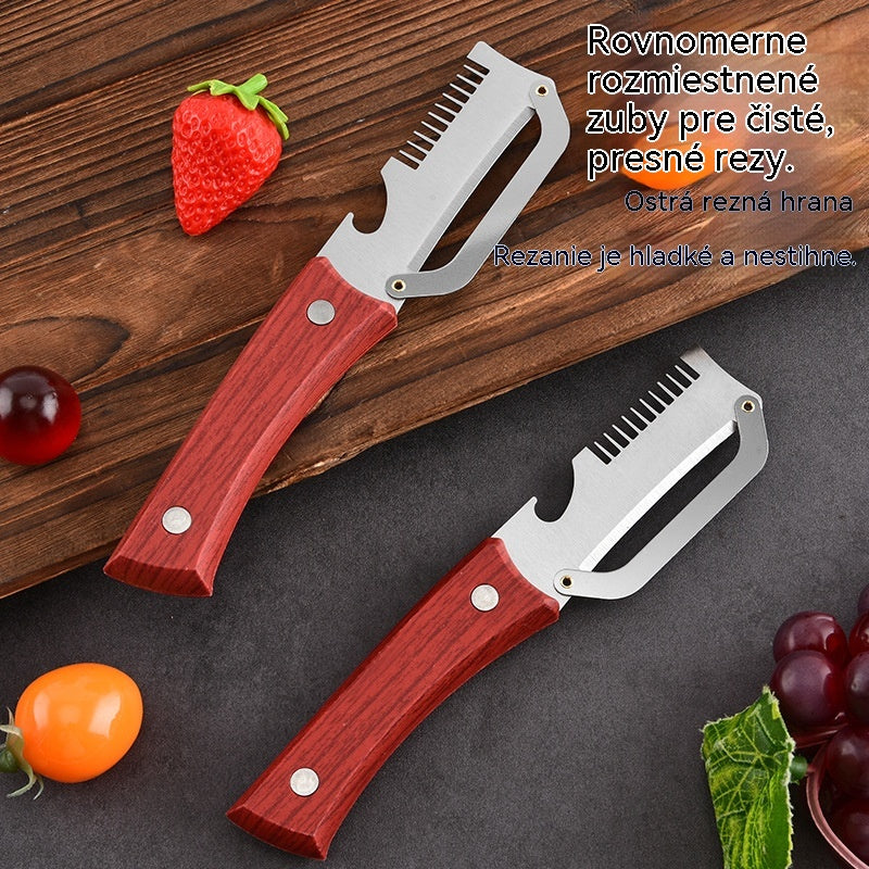✅Kupte 1 kus a získejte 1 zdarma (2 kusy) 🧅🔪 Multifunkční kuchyňská škrabka 3 v 1: Loupe, řežte a otevírejte lahve! 🔥