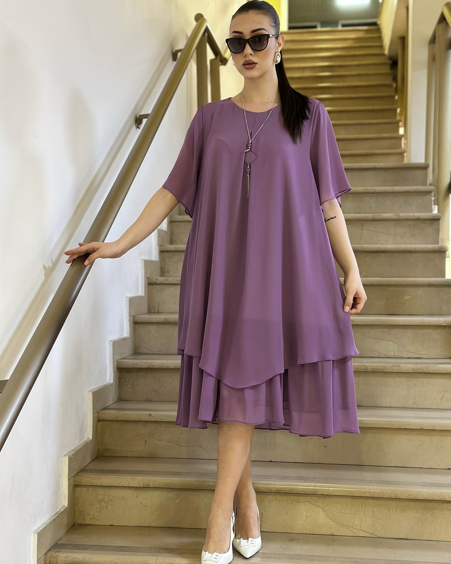 【S-5XL】🍂👗 Elegantna dolga obleka iz šifona, visokokakovostno oblikovanje