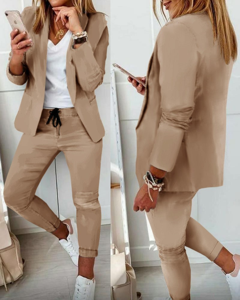 【S-3XL】Conjunto de traje casual y elegante para mujer