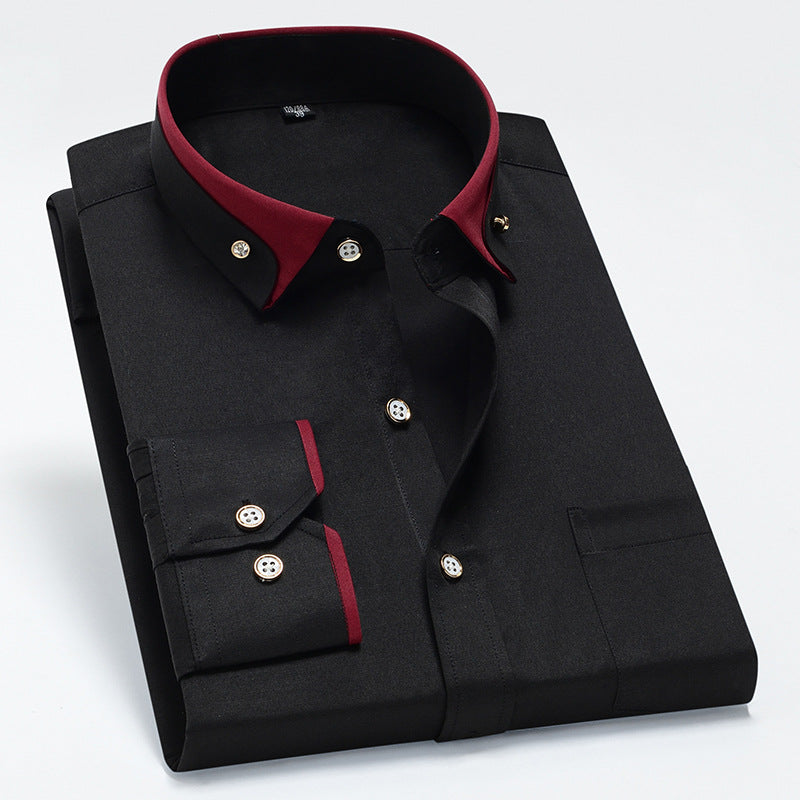 【S-4XL】Nueva camisa de negocios transpirable de moda casual para hombres 4217055
