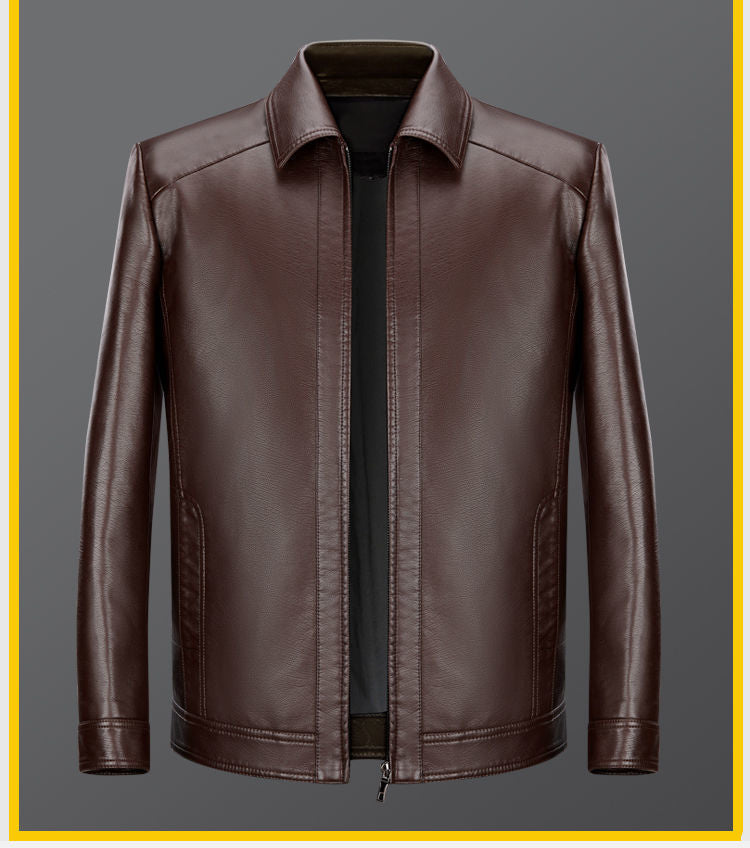 【M-3XL】Nova jesensko/zimska debela usnjena jakna, podložena s flisom, v očetovem slogu