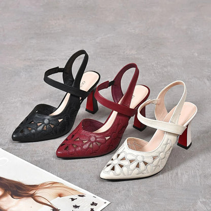 🥰Precio más bajo por tiempo limitado🔥【35-41】Cómodos tacones altos de color liso con punta afilada
