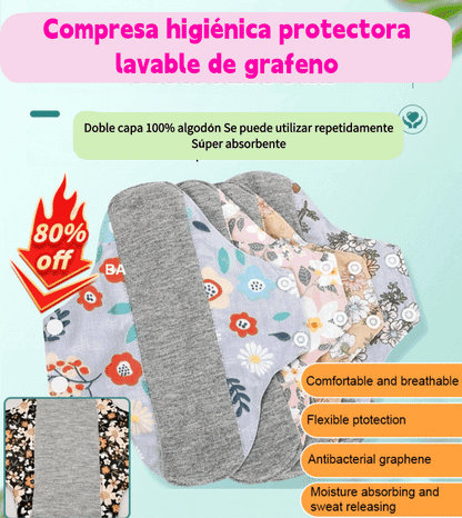 🔥【Paquete de 5】🌈Almohadilla antibacteriana de algodón y grafeno lavable[Limitado a 15 unidades por persona]