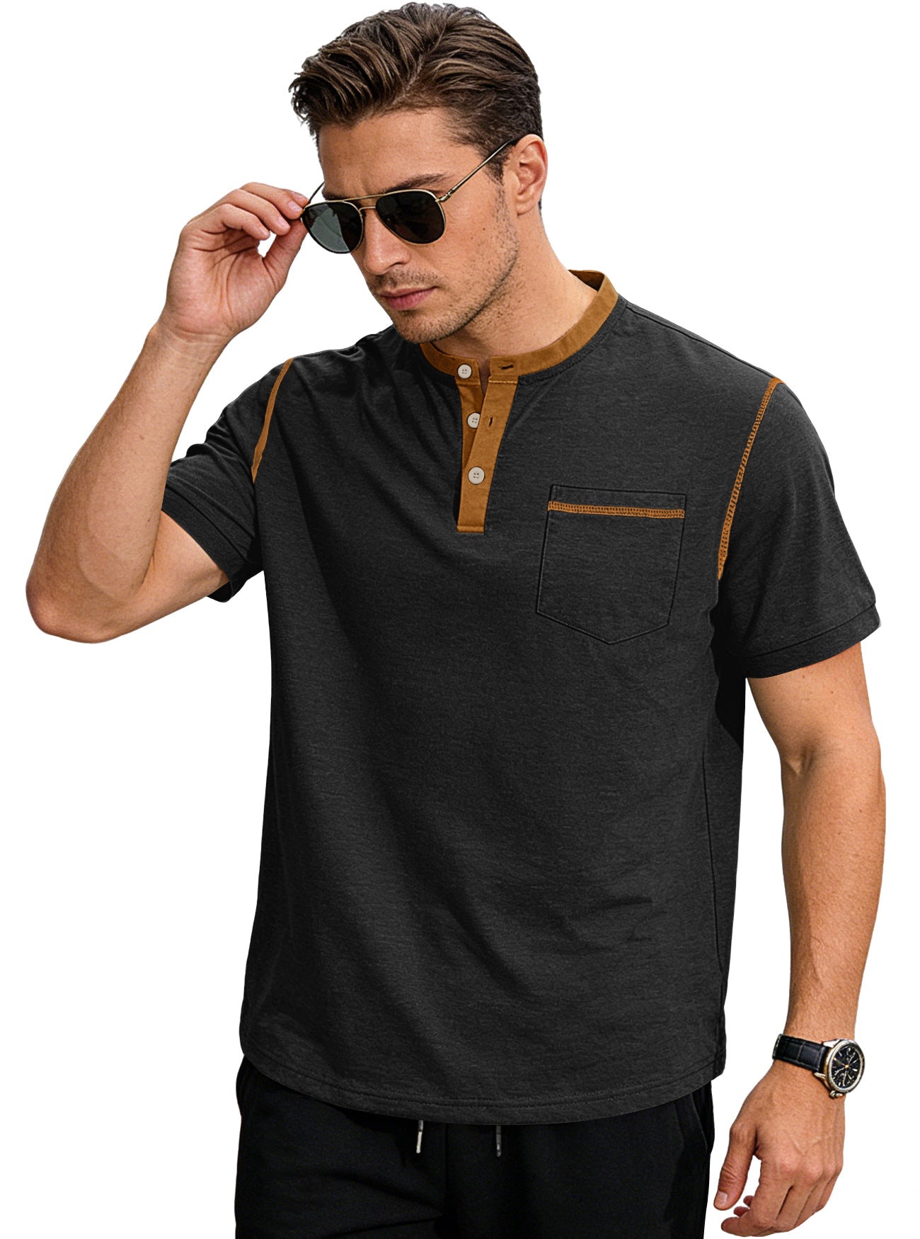 🏕️⛰️Ανδρικό καλοκαιρινό T-shirt-Απλό και μοντέρνο σχέδιο που ταιριάζει παντού.