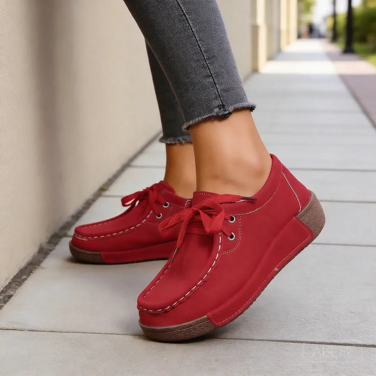 🔥【DESCUENTO DEL 45 %】Nuevas zapatillas de cuero con cordones para el tiempo libre del año 2026.