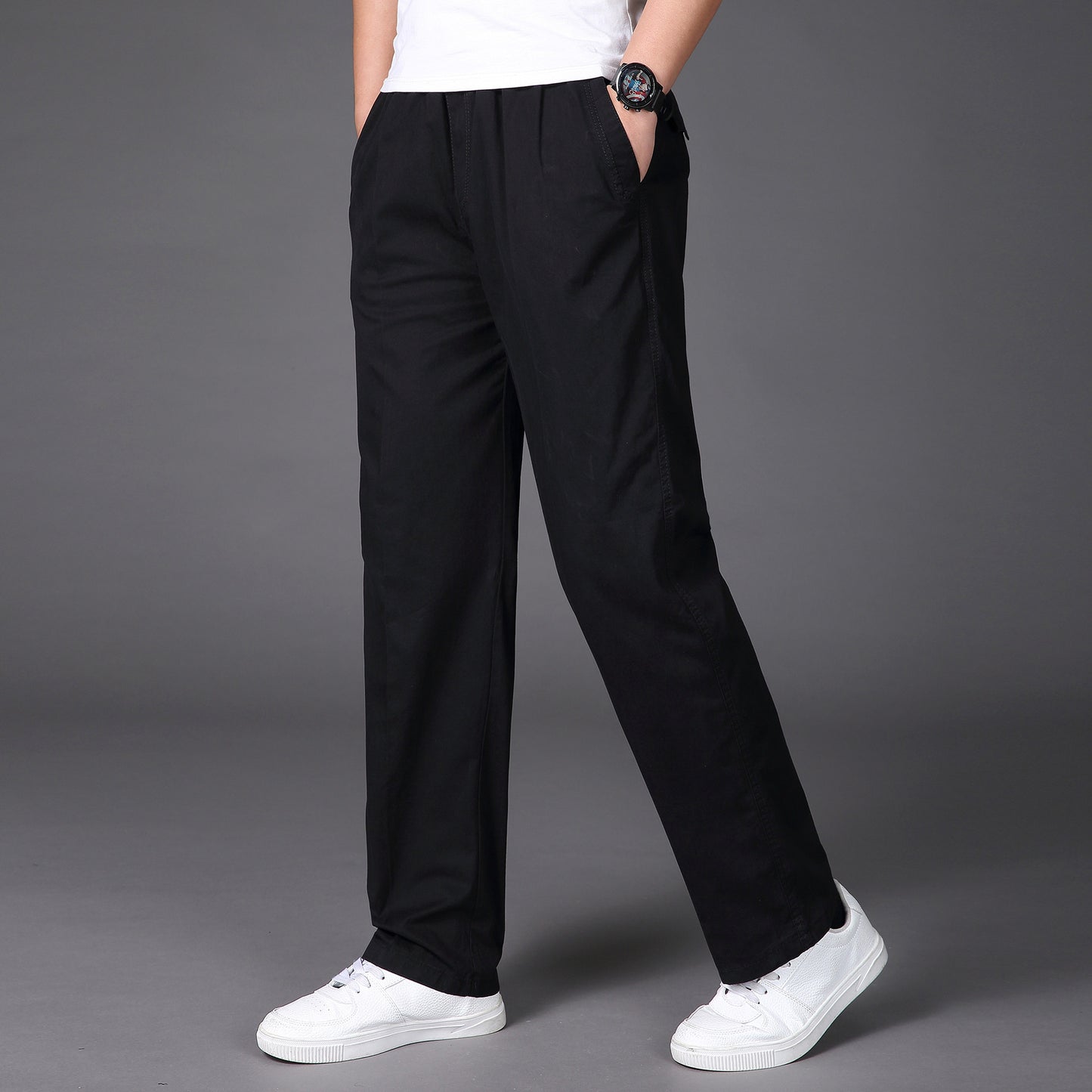 🔥【50-130KG】2025 nove moške hlače plus size casual straight