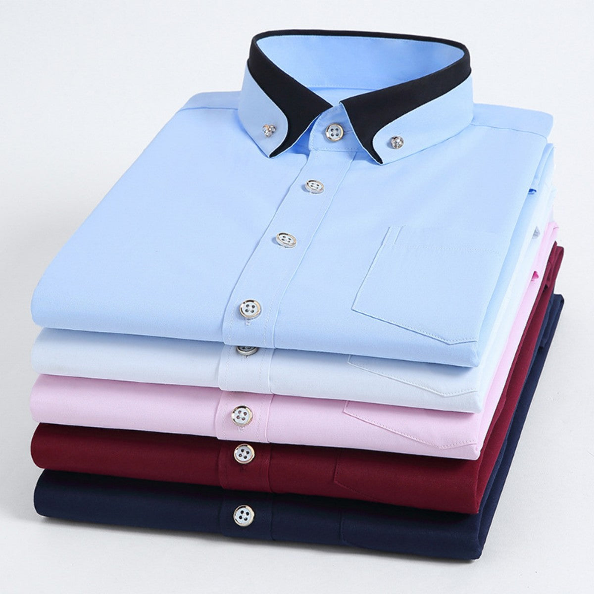 【S-4XL】Nueva camisa de negocios transpirable de moda casual para hombres 4217055