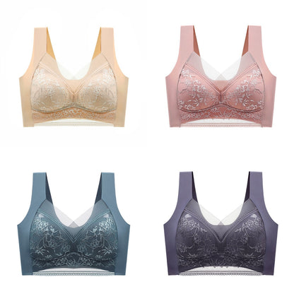 🔥【50% sleva】【4 kusů】👙【40-110kg】 Pohodlná bezešvá krajková podprsenka