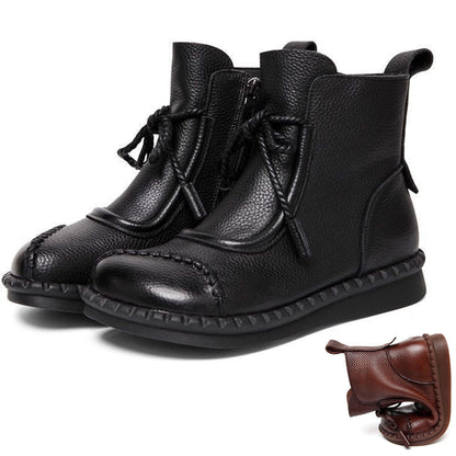 🔥 Őszi akció 【35-40】✨Stílusos valódi bőr bokacsizma – Kényelmes vintage megjelenés