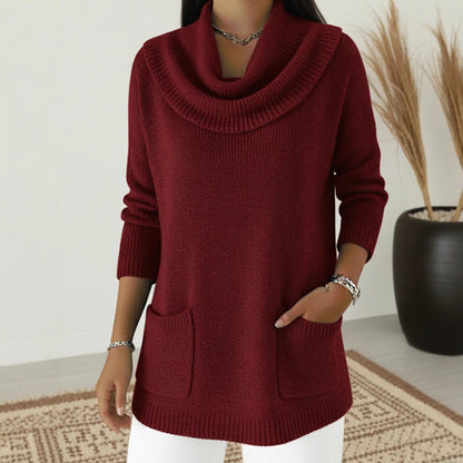 🧶🔥 Nuevo suéter de mujer de un solo color con bolsillo para otoño e invierno - ¡REBAJAS!_4214838