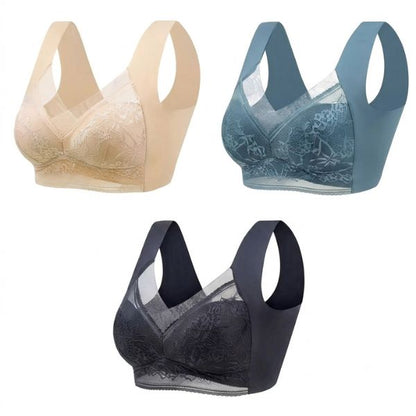🔥👙【Sleva 50 %】【Sada 3 ks】✨ Dámská krajková podprsenka bez kostic s vysokou oporou